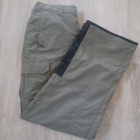 Columbia Gray Cargo Pants Mens Large 35x32 Outdoor Hiking Mesh Lining Light - Picture 3 of 15